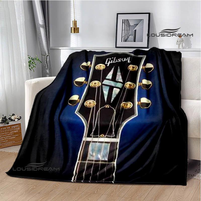 Gibson Guitar Logo Printed Blanket Flange Warming Blanket Picnic Blanket Home Travel Blanket Bed Linings Birthday Gift