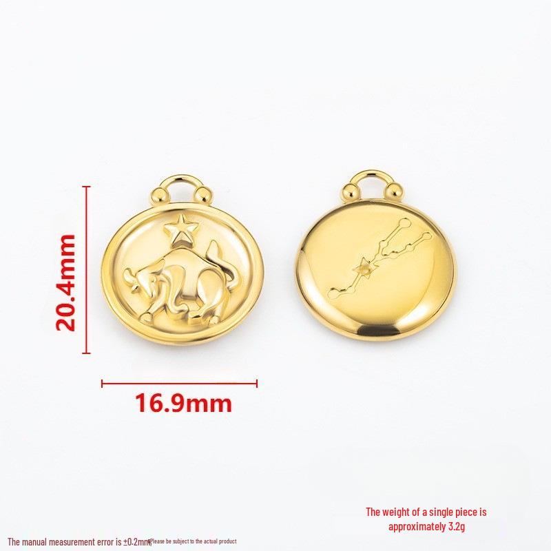 18k Gold Zodiac Pendants for DIY Luxury Jewelry - Small Accessories for Bracelets & Necklaces
