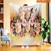 1pc 2D Flat Printing Spring And Summer New Arrival Romantic Rose Butterfly Theme Digital Print Blanket, All-Season Use, Casual Throw, 100% Polyester F
