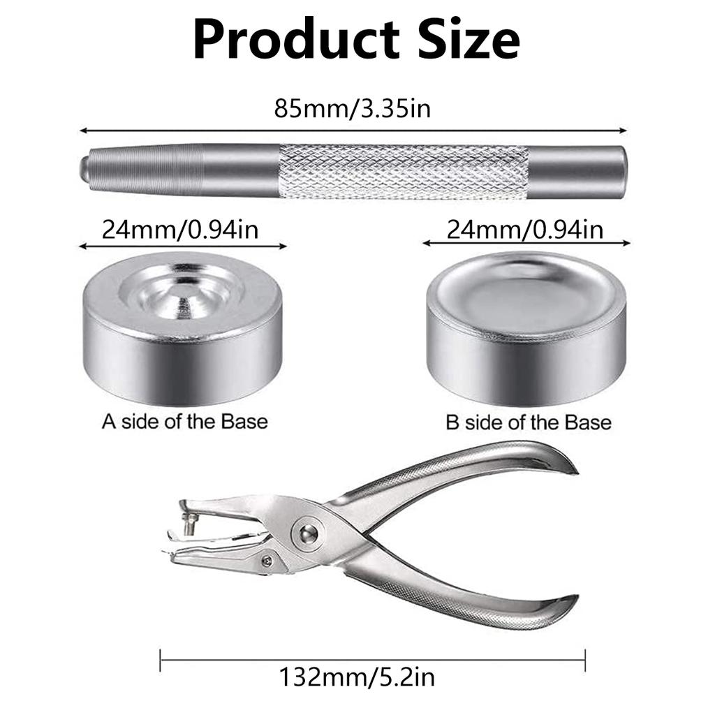 200Pcs Snaps Buttons Set Stainless Steel Snap Fastener Kit Press Studs Cap with Fixing Tool Pliers DIY Craft for Clothing Sewing