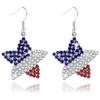 Rhinestone Spot Welded Pendant Earrings Trend American Independence Day Diamond Flag Earrings Earrings
