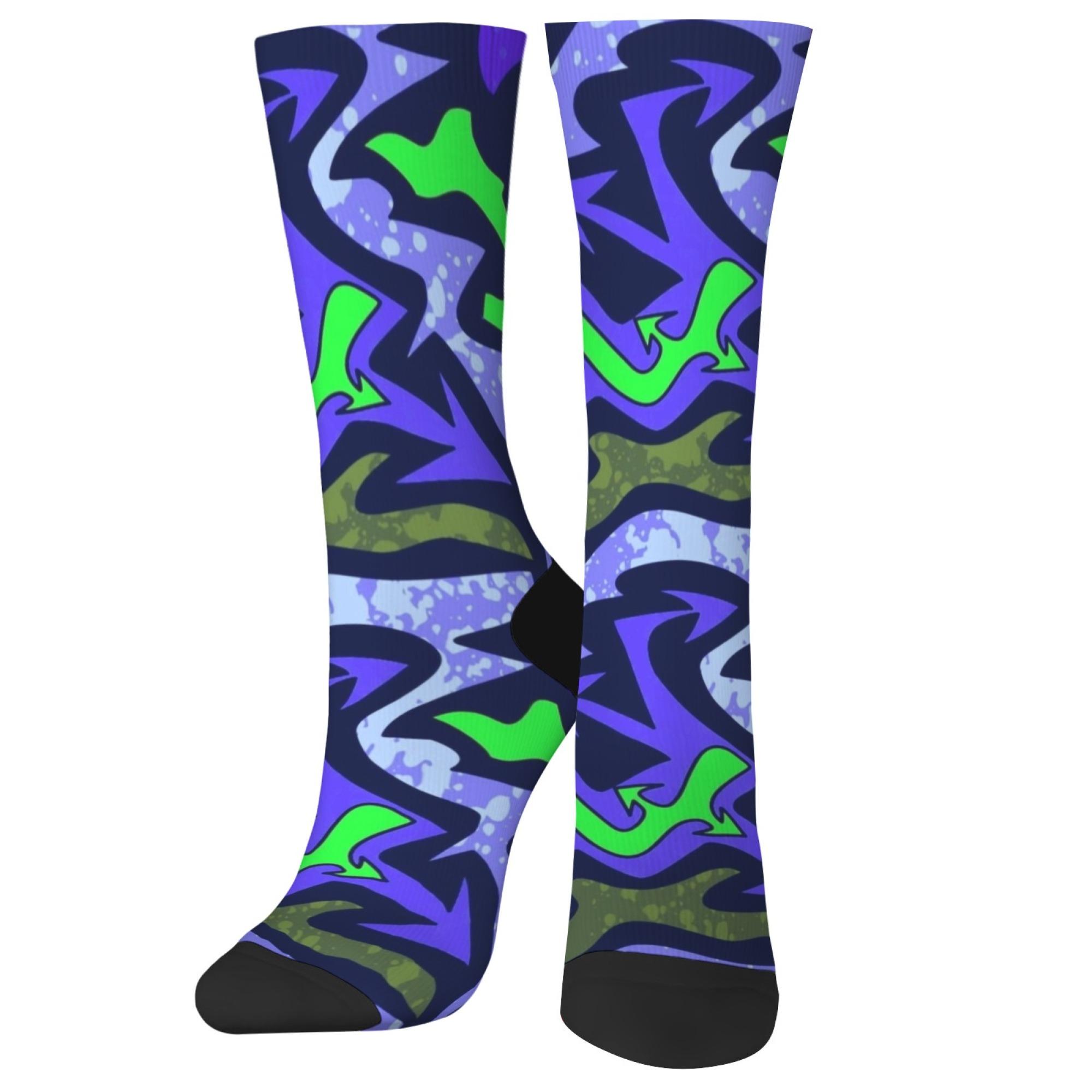 

Абстрактный уличный граффити-паттерн Унисекс мягкие, приятные к коже, дышащие, эластичные, повседневные носки в стиле Харадзюку, хип-хоп тренд, подарок One Size