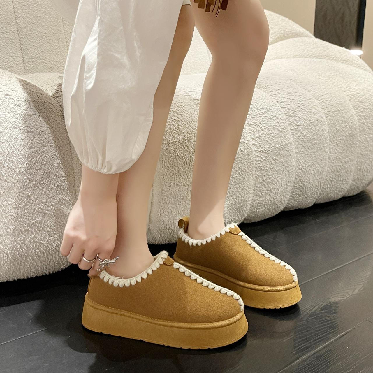 

Большие размеры зимние ботинки для женщин осень и зима новые с флисовой подкладкой утепленные повседневные зимние ботинки из хлопка без застежек 36 коричневый