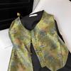 Early New Guochao New Year's Mom Short Jacquard Vest Button Top