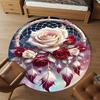 1PC Dreamcatcher Roses Feathers Round Chair mat Area Rug - Non-Slip, Floor Mat for Office, Bedroom, home decor Christmas Gift c0528019