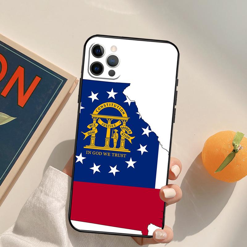 

Georgia State Flag Funda Case For iPhone 16 Pro Max 14 11 12 13 15 Pro Max Mini XR 16e 15 16 Plus Phone Cover iPhone 16