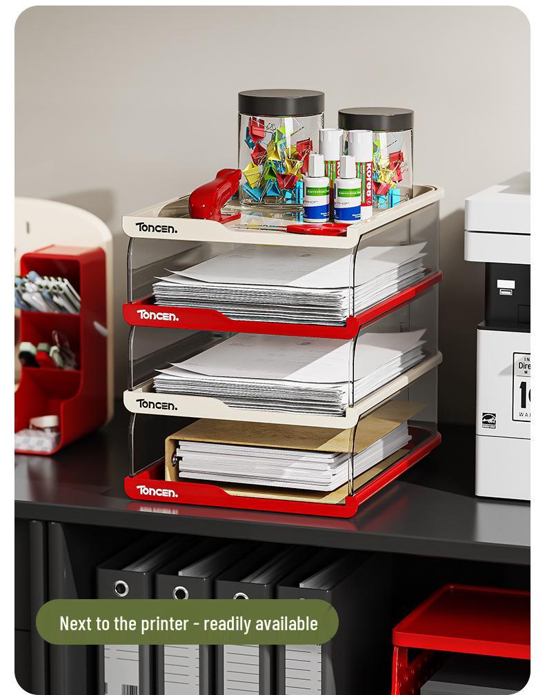 Transparente stapelbare A4 Dokumenten-Organizer-Box