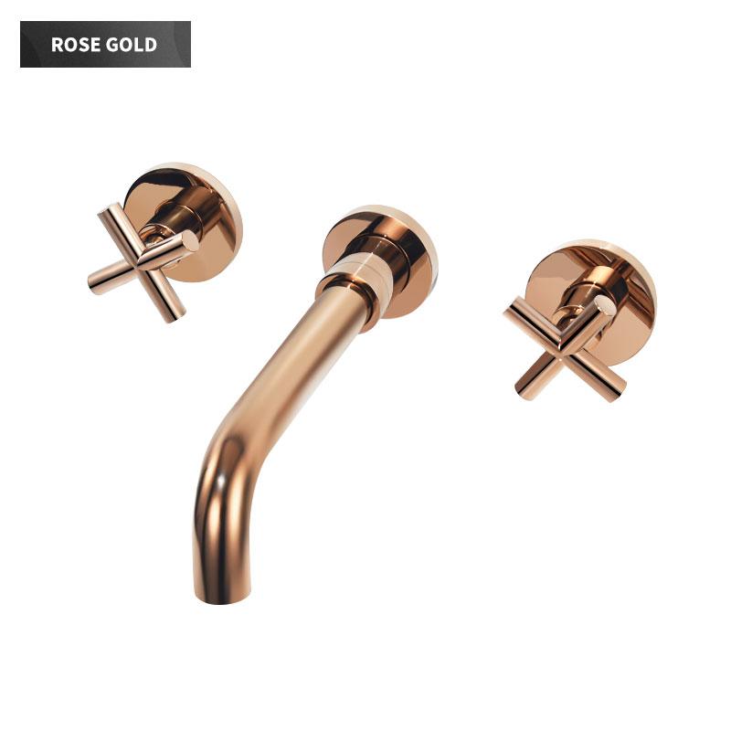 Brass Bathroom Faucet Embedded Hot and Cold Double Control Faucet Concealed Basin Faucet Concealed Golden Mixer Tap