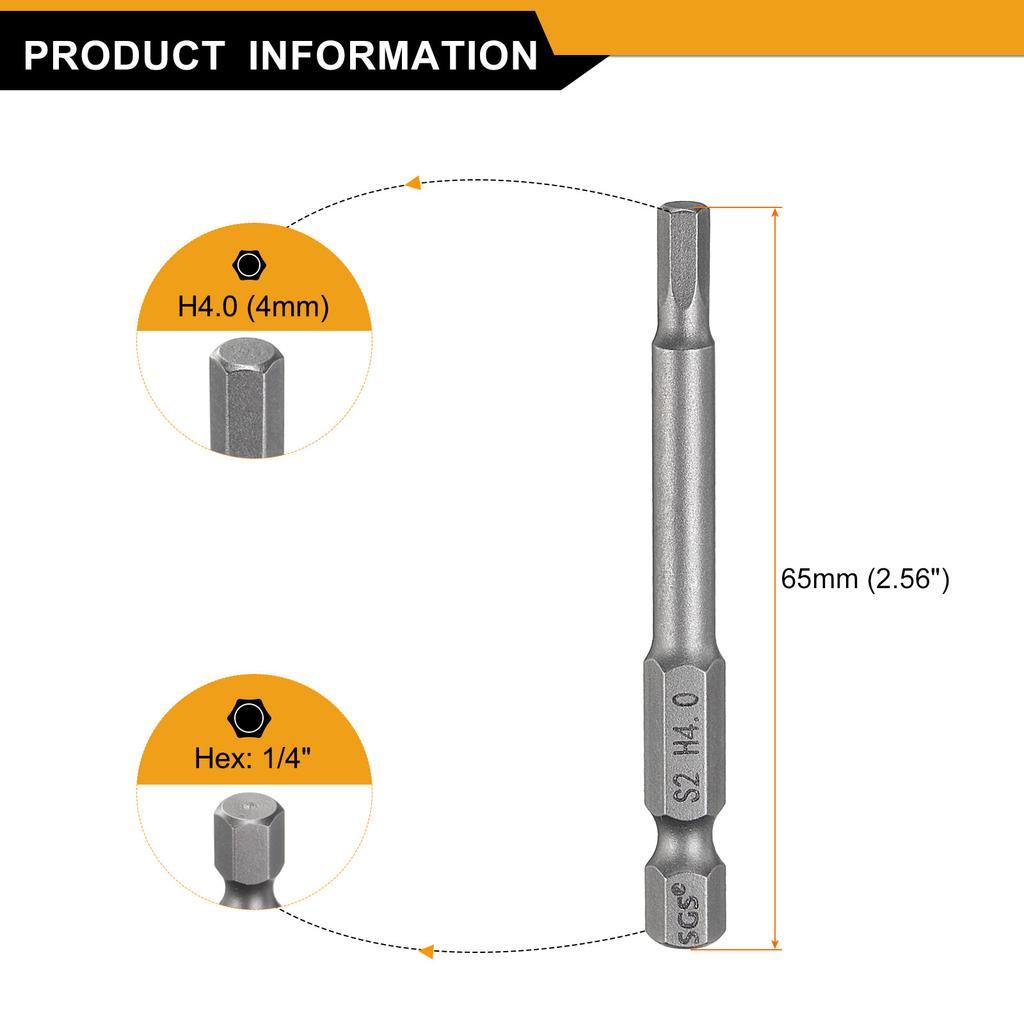 Hex Head Drill Bit Wrench 1.5/2/2.5/3/4/5/6/8/10/12mm Metric 1/4" Hex Shank Magnetic Hexagonal Screw Driver Socket Power Bits