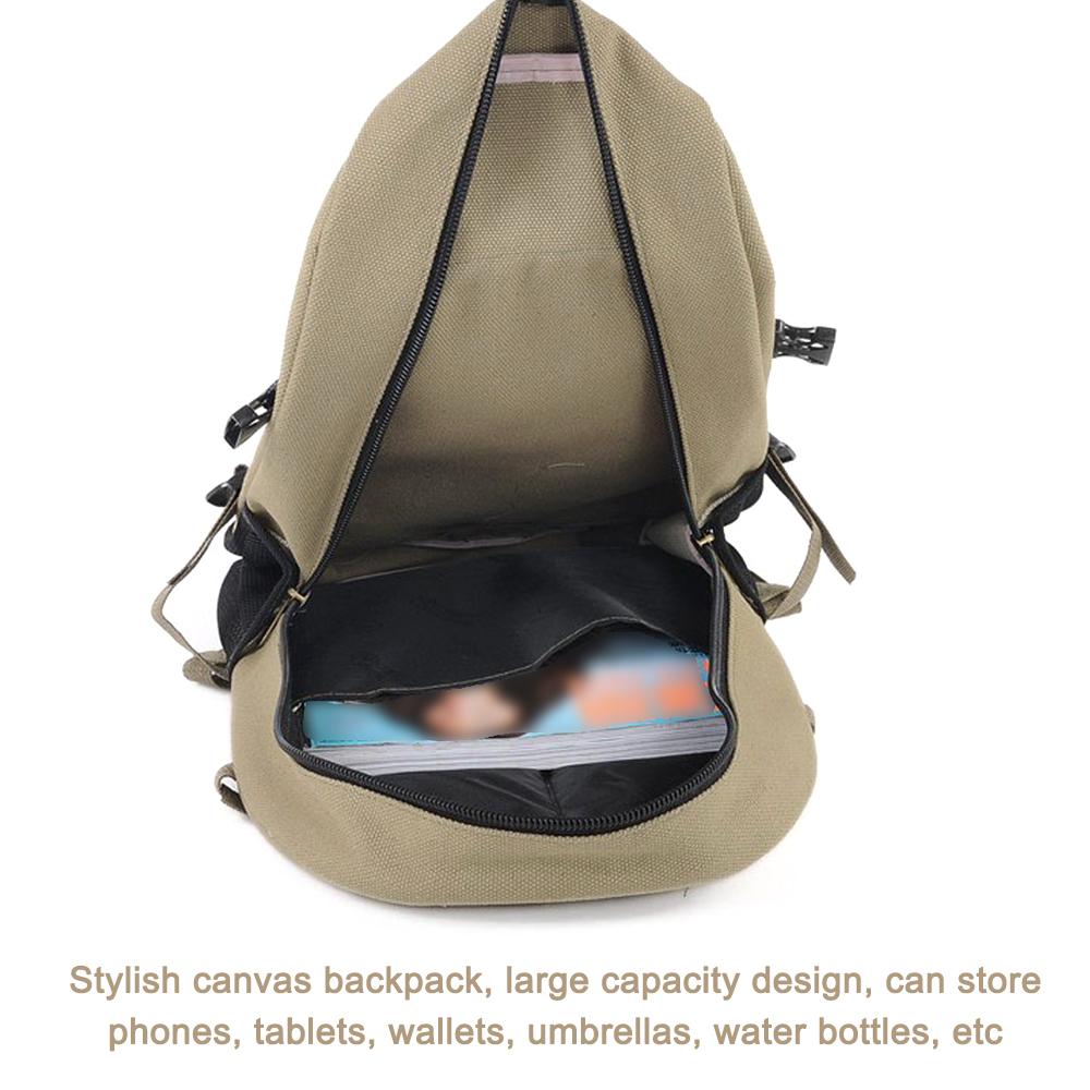 Portable Backpack for Men Travel Daypack Canvas Large Capacity Storage Bag School Bookbag for