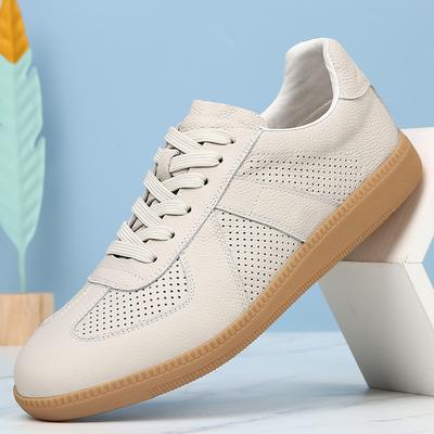 Nieuwe platbodem Duitse trainingsschoenen retro koeienhuid heren board schoenen casual schoenen Duitse trainingsschoenen witte schoenen ademend