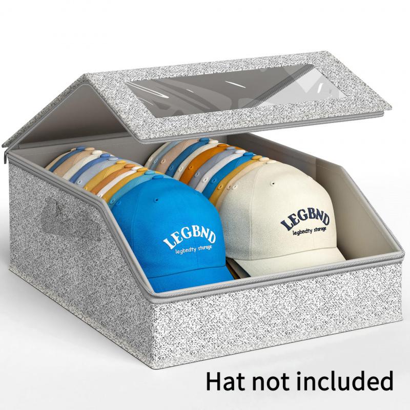 1pc Large Capacity Baseball Cap Storage Box - Space-Saving Easy Access for Closet Bedroom Entryway