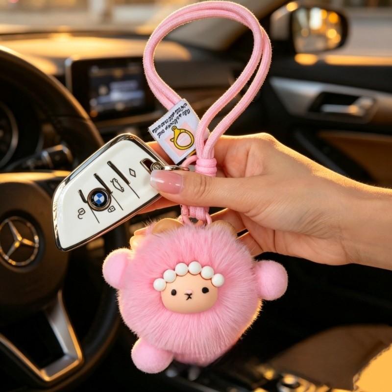 Portachiavi Peluche Pecora Cartone Animato Con Morbido Materiale di Lana Per Regalo E Decorazione Borsa