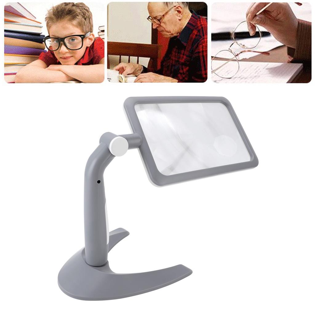 Lupe mit Lichtständer 48 LEDs 2,5-fache Drehung 3 Farbtemperaturen Lupe zum Lesen für Senioren Niedrig