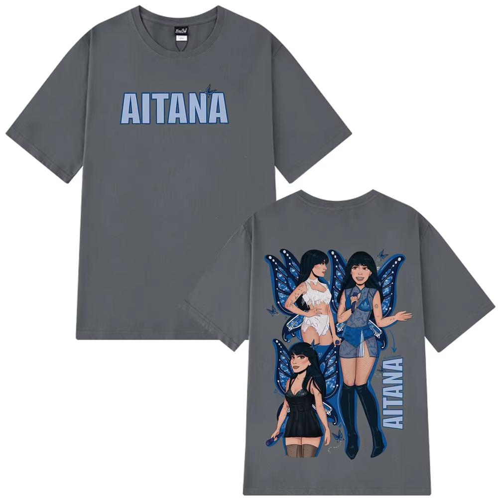 Singer Aitana Curto Azul Tour 2025 Print Tees Men Women Aesthetic Trendy T-shirt Cotton Fashion Harajuku High Quality T-shirts
