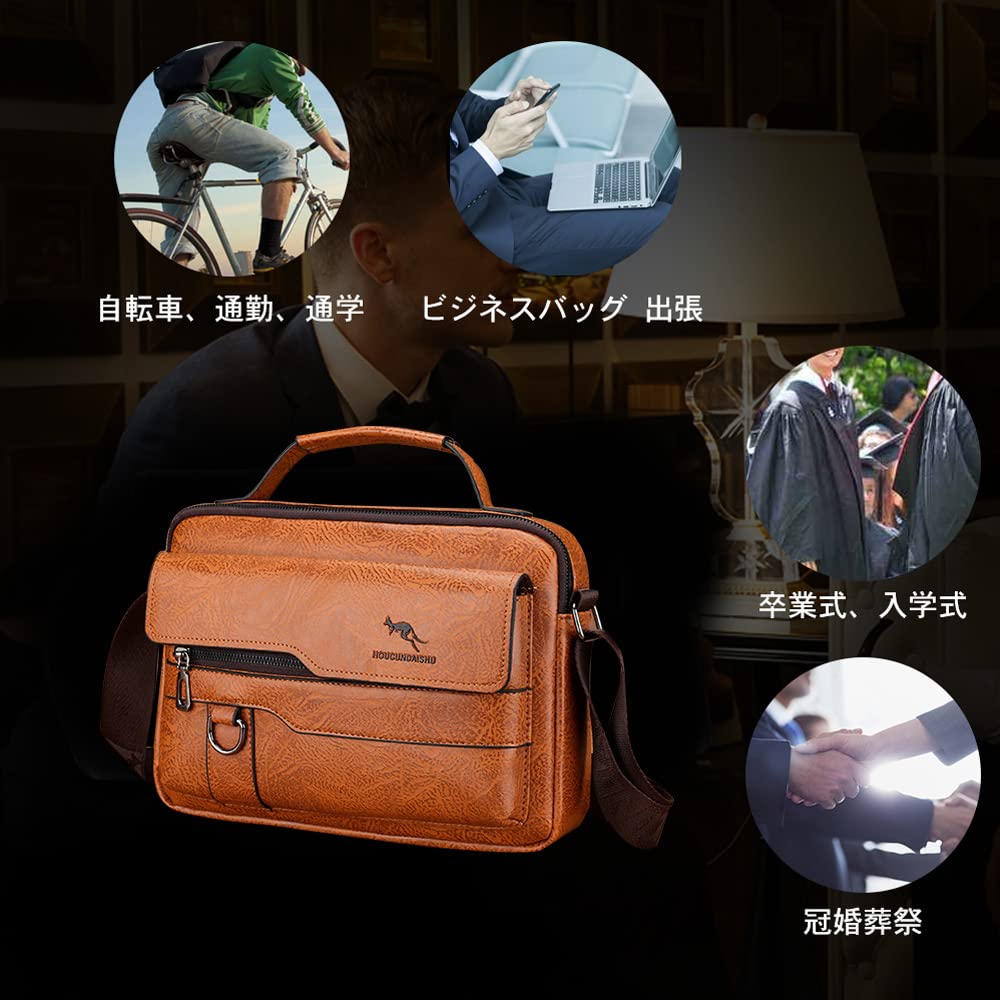 Whatna Kožená taška přes rameno, do ruky, crossbody, hrudní taška s klíčem, vhodná pro iPad, horizontální, ideální jako taška přes rameno nebo na kolo, pánská taška, 3-cestná, kabelka,