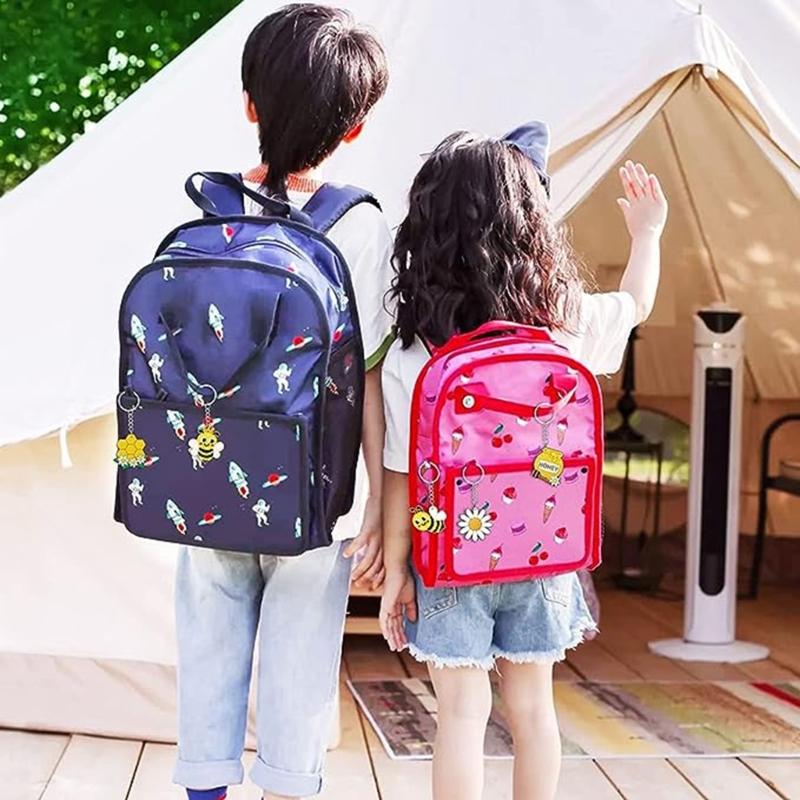 24 Pezzi Mini Portachiavi Ciondoli Api Ciondolo Nido d'Ape Ciondolo Fiore d'Api Portachiavi per Bambini Regali per Feste Zaino Scolastico