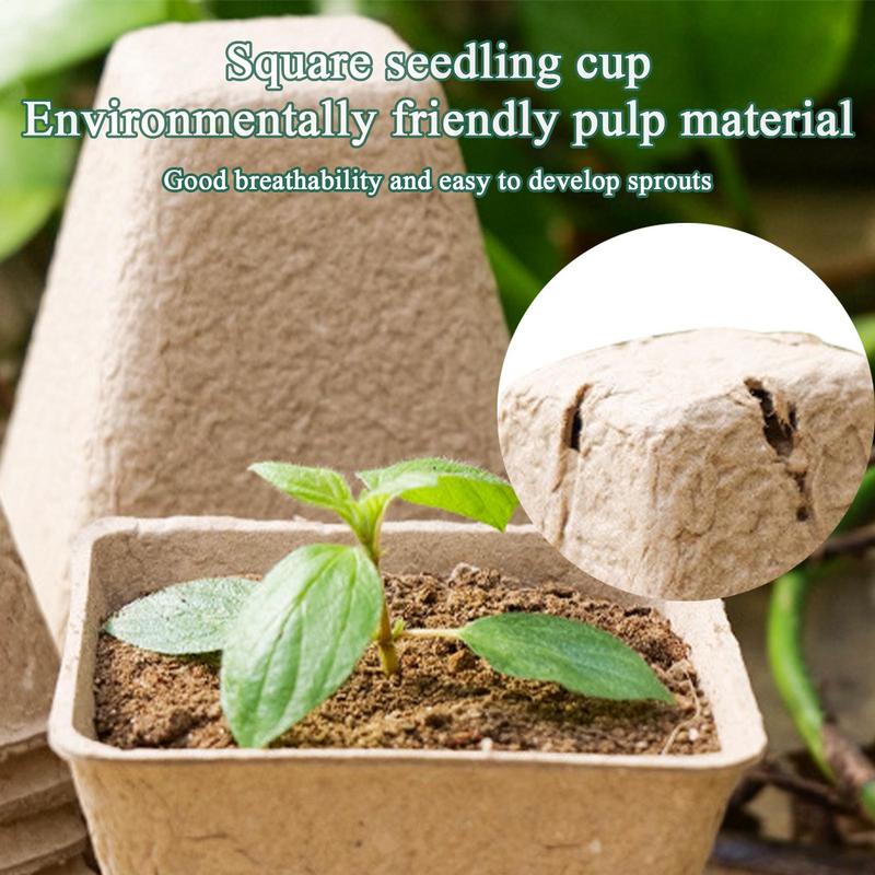 10 Pcs Peat Pots for Seedling Outdoor Garden Germination Nursery Pots Pulp Biodegradable Seed Starter Pots Kits