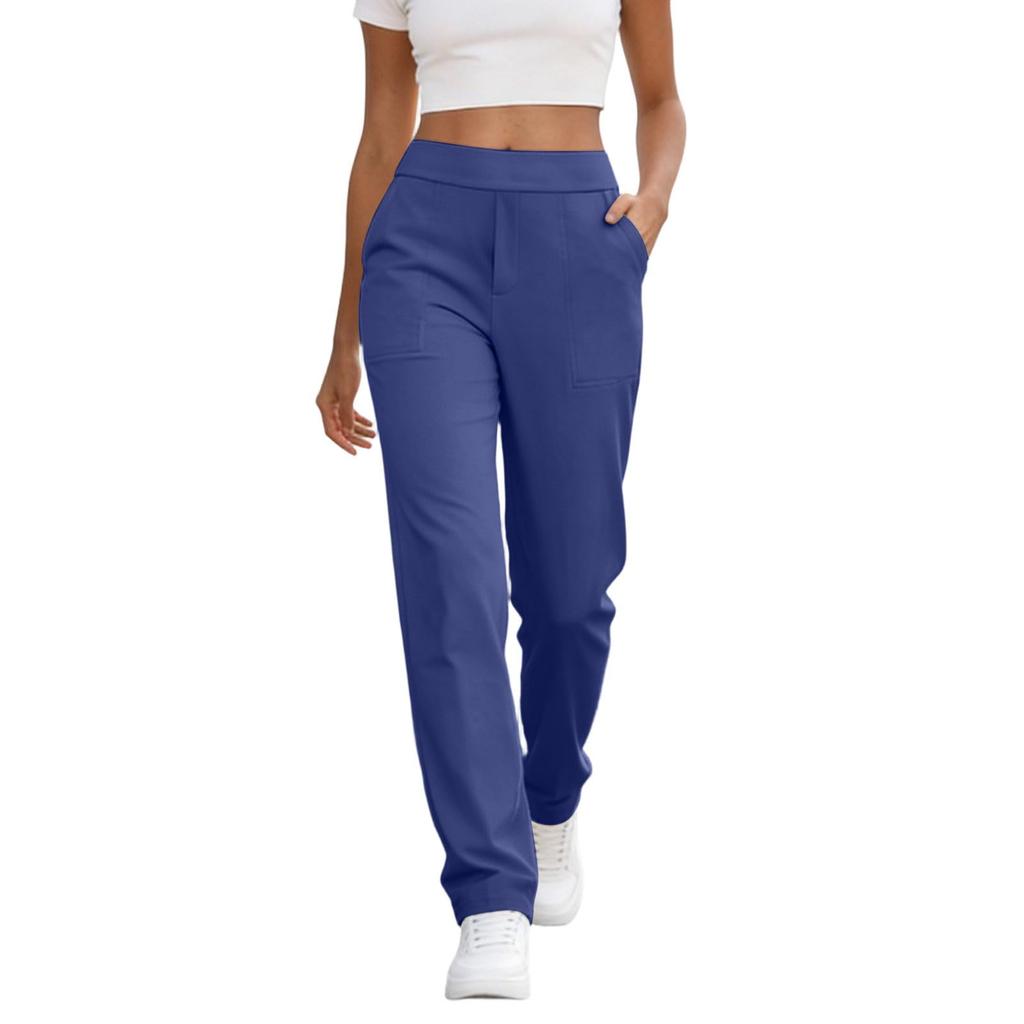 Pantalon décontracté et tendance pour femmes, ample en couleur avec poches