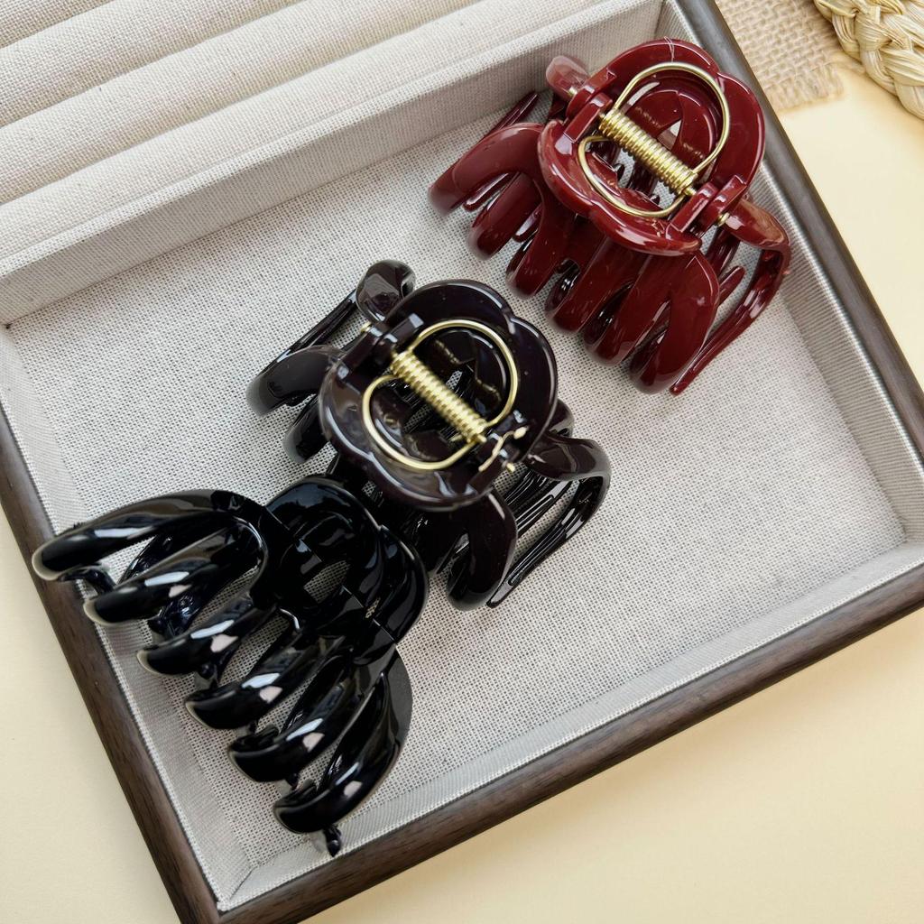 Elegant 8cm Small Pumpkin Claw Clip - French Style Hair Accessory for Women