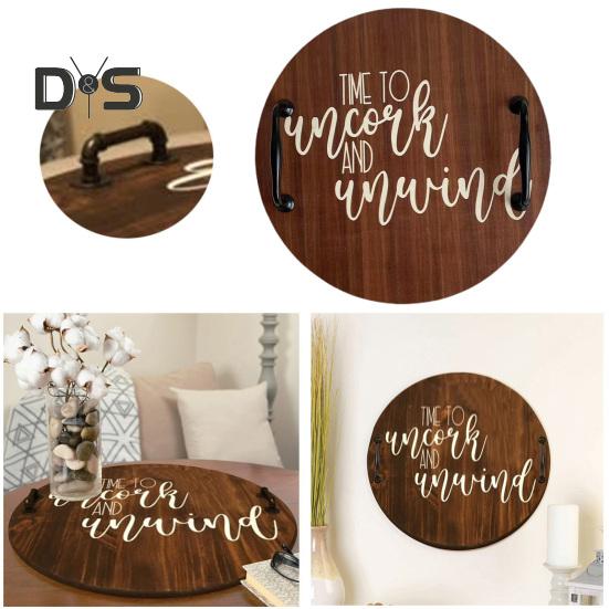 

Персонализированный деревянный сервировочный поднос с ручками ручной работы с глянцевой отделкой Идеальный подарочный поднос для вечеринки