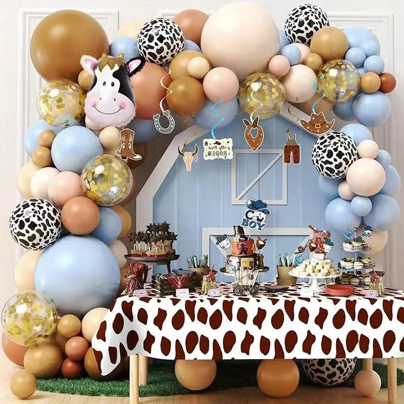 Farm Cow Animal Theme Balloon Wreath Set Children'S Year-Old Balloon Chain Scene Arrangement