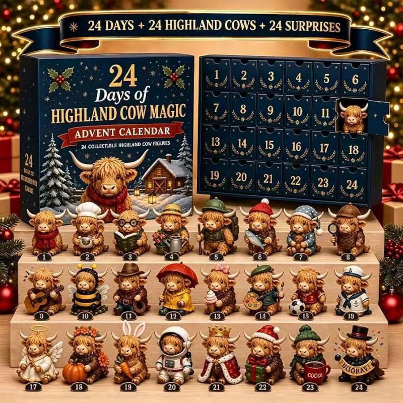 2026 Christmas Countdown Advent Calendar 3D PVC Ornament Decorative Hanging Figurine Home Holiday Display