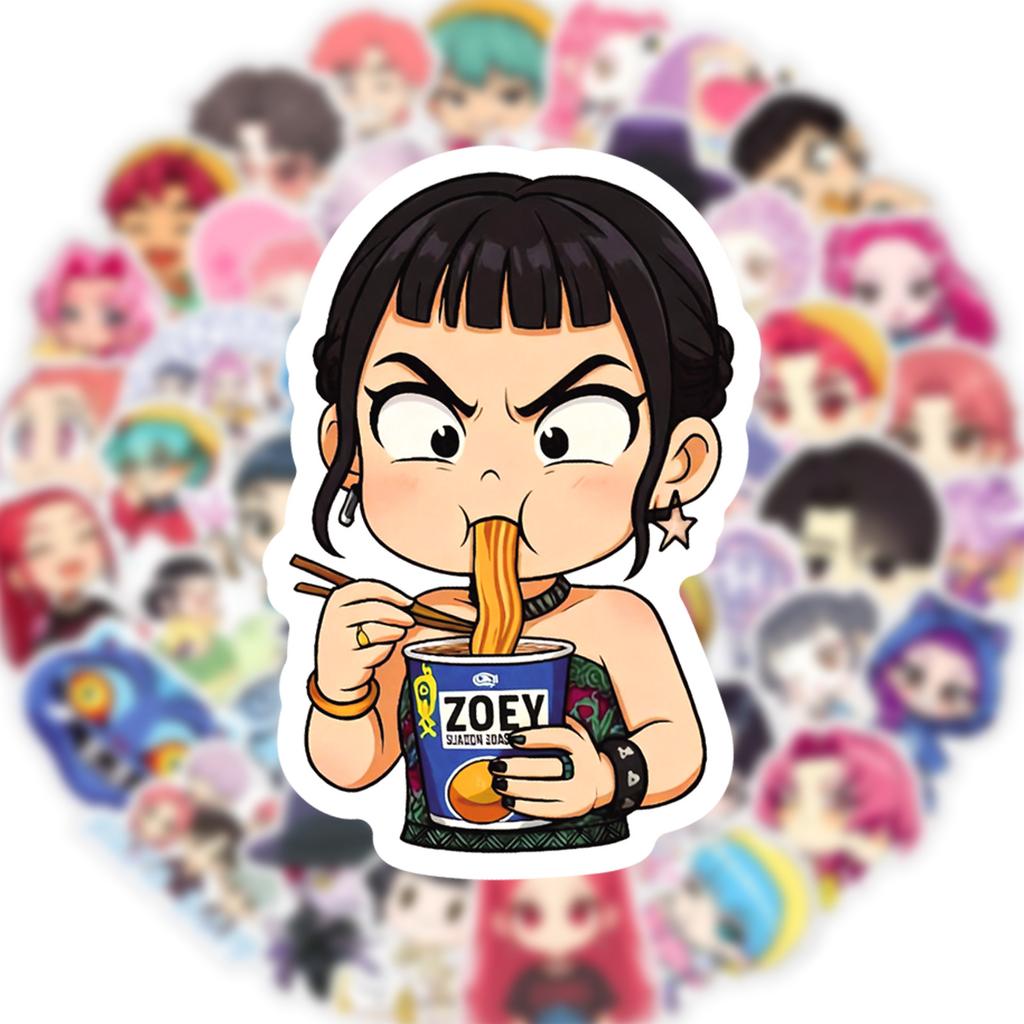 50 Stück Niedliche Dämonenjäger Animes Cartoon Graffiti Aufkleber Telefon Gitarre Laptop Notizbuch Koffer Tasse Wasserdicht DIY Aufkleber Abziehbild