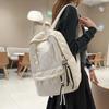 Lightweight Quilted Backpack Casual Fashion Daily Bag Large Capacity School Bag for Students Minimalist Design Commute Travel with Functional Pockets