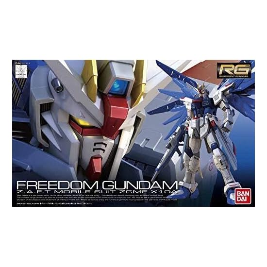 BANDAI SPIRITS RG Mobile Suit Gundam SEED ZGMF-X10A Freedom Gundam 1/144 Skala Farvekodet Plastik M