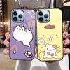 Cartoon Snowman Cat Case For Iphone 11 Pro Max 14 13 12 Mini Xs Xr X 7 8 6s Plus Se 2022 Tempered Glass Cover Protection Shell
