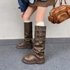 Western Cowboy Boots Women's Thick-soled Heightening Winter New High Trouser Boots Maillard Boots