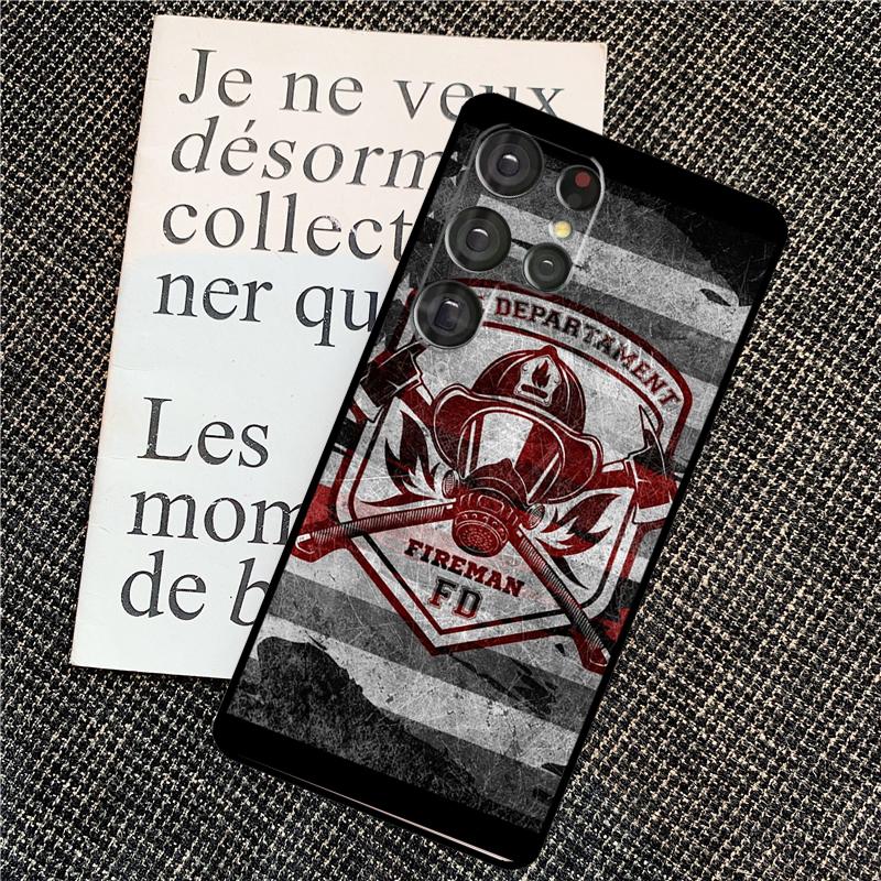 Firefighter Heroes Fireman Cover For Samsung Galaxy S24 Ultra S22 S23 Plus S20 S21 FE S8 S9 S10 Note 10 20 Ultra Case
