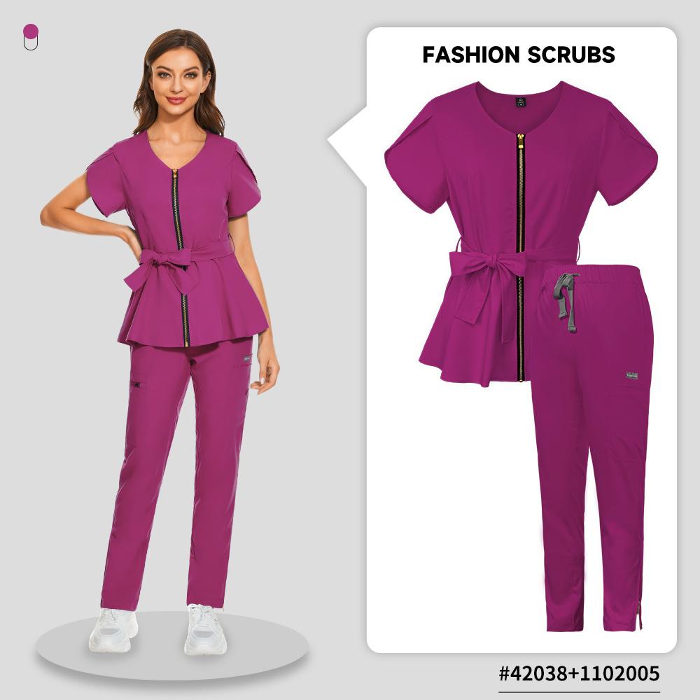 

Размер вилки, косметологические топы + брюки с v-образным вырезом, сплошной цвет, женская медицинская форма с короткими рукавами для спа, одежда для медсестры, рабочая одежда для врачей Xs розы красного