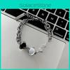 Chic Minimalist Geometric Titanium Steel Cat's Eye Bracelet For Women Summer 2024