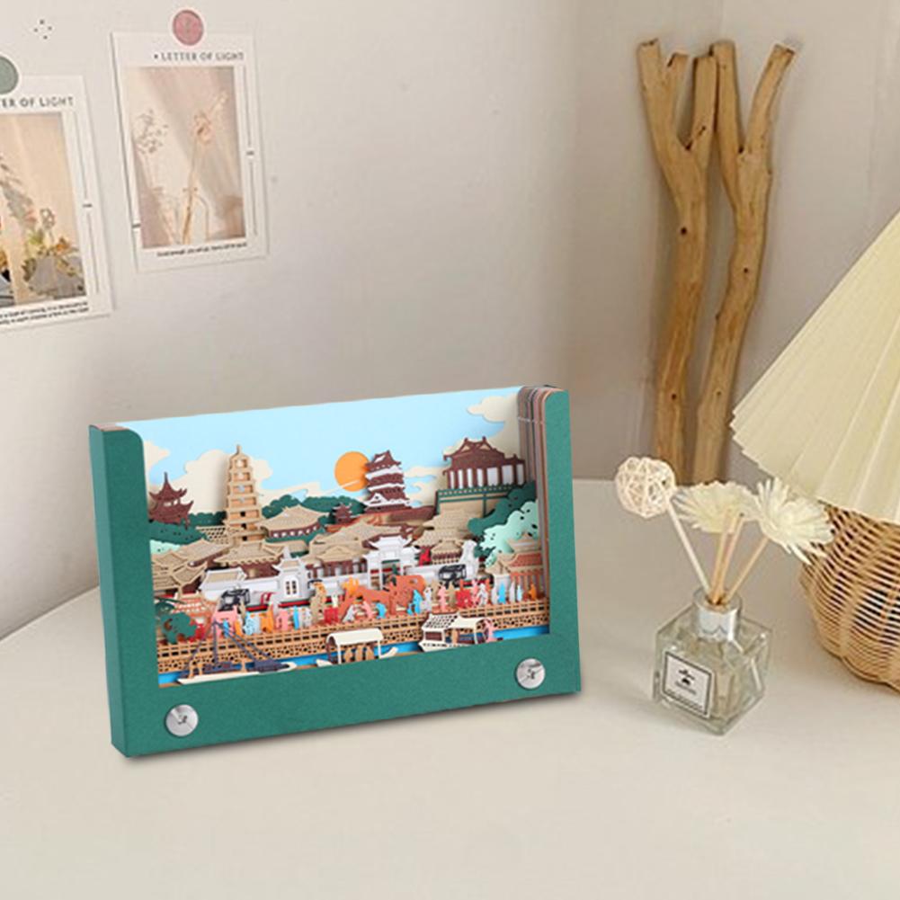 Chang 'an Street Pad, Paper Engraved Ancient Style Cute Pad 3D Memo Stickers Office For Best Fr Z9W6