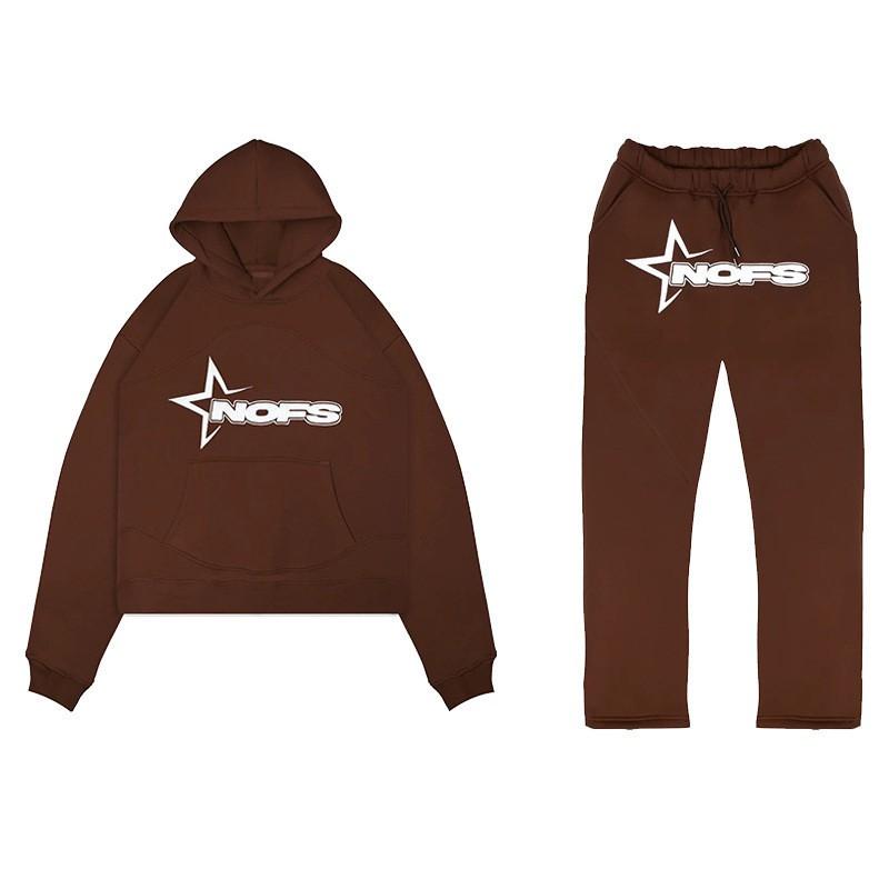 American Streetwear Hoodie Set Men Women Hip Hop Loose Fit Pullover Sweatshirt Pants
