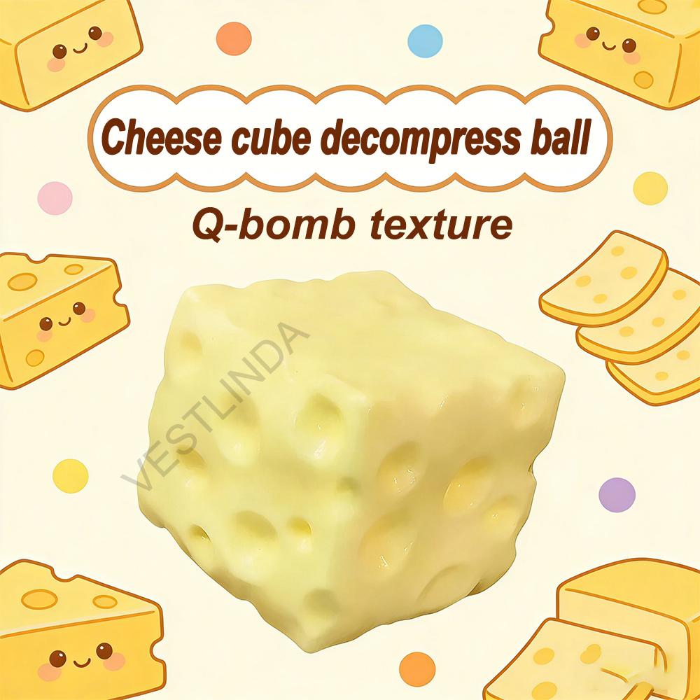 1/2PCS Cheese-like Decompression Ball Shaping Squeezing Toy ASMR Sensory Compression Ball Strong Ductility Release Pressure Gfts