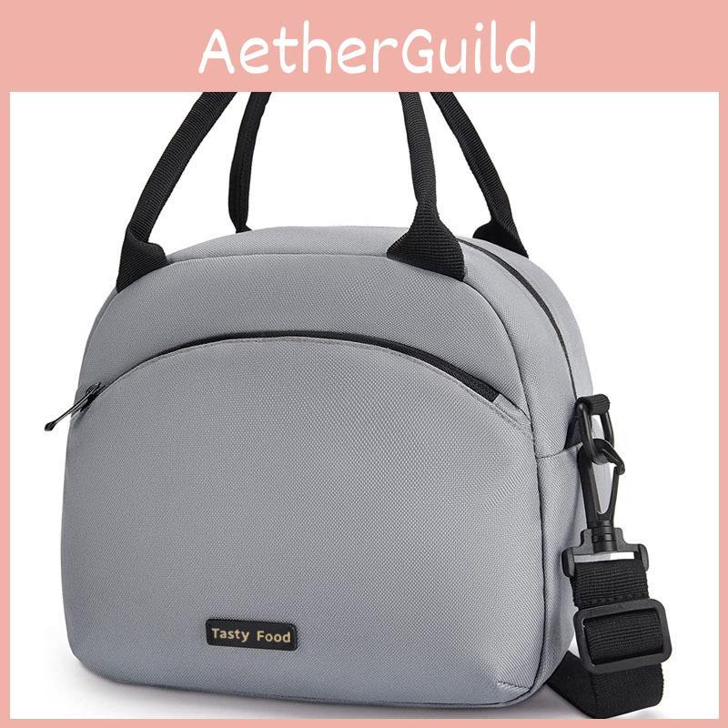 Minimalist Large Capacity Insulation Bag With Color Blocking And Print Letter