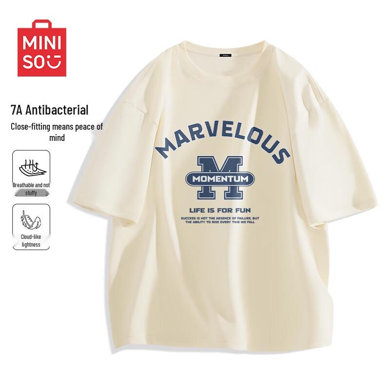 MINISO Men s Lightweight Anti-bacterial Cooling Short Sleeve T-shirt L