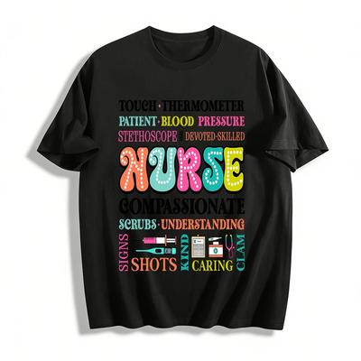Nurse Themed Graphic Tee For Medical Professionals Pure Cotton T-shirt