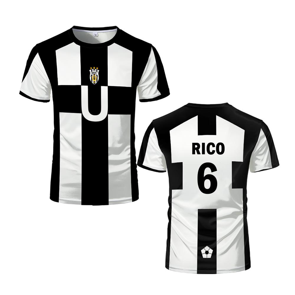 

2025 Five Person Football Motif VL Replika Tee Anime Ubers Blue Lock Full Print Tees BAROU Short Sleeve Cosplay Uber Men T-shirt 6XL