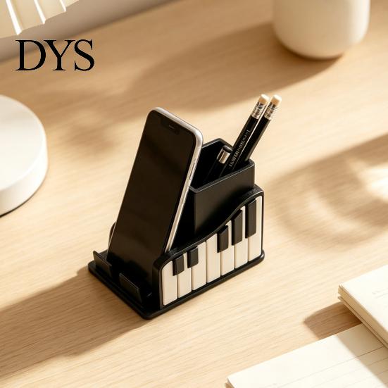 Creative Office Supplies Decor Piano Shape Pen Holder, Music Themed Organizer, with Phone Stationery Holder Design, Storage Box for And School Shaped
