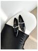 Spring & Autumn Beaded Strap Pointed Toe Mary Jane Shoes for Women