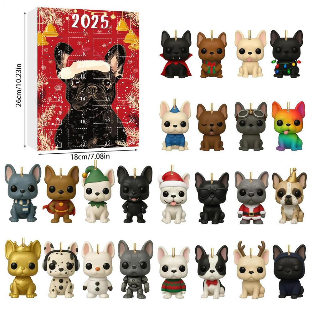 Christmas 2D Acrylic French Bulldog Advent Calendar/ 24 Days Christmas Calendar French Bulldog Keepsake Dog Lovers Xmas Gift M