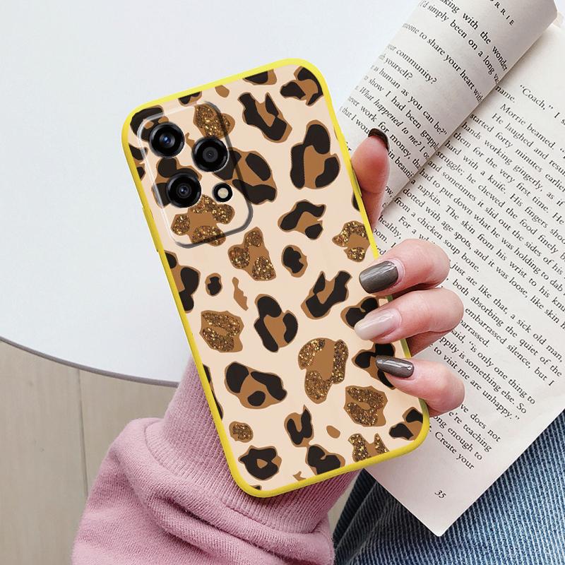 Beautiful Flowers For Honor 200 Lite Case Cute Heart Leopard Print Cover Soft Silicone Matte Protective Women Gilrs Back Fundas