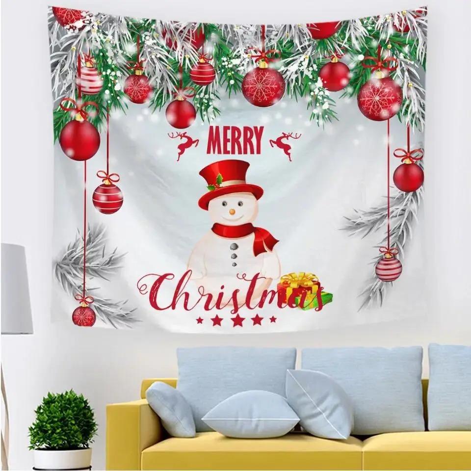 Christmas Snowy Landscape Home Living Room Bedroom Wall Decoration Tapestry