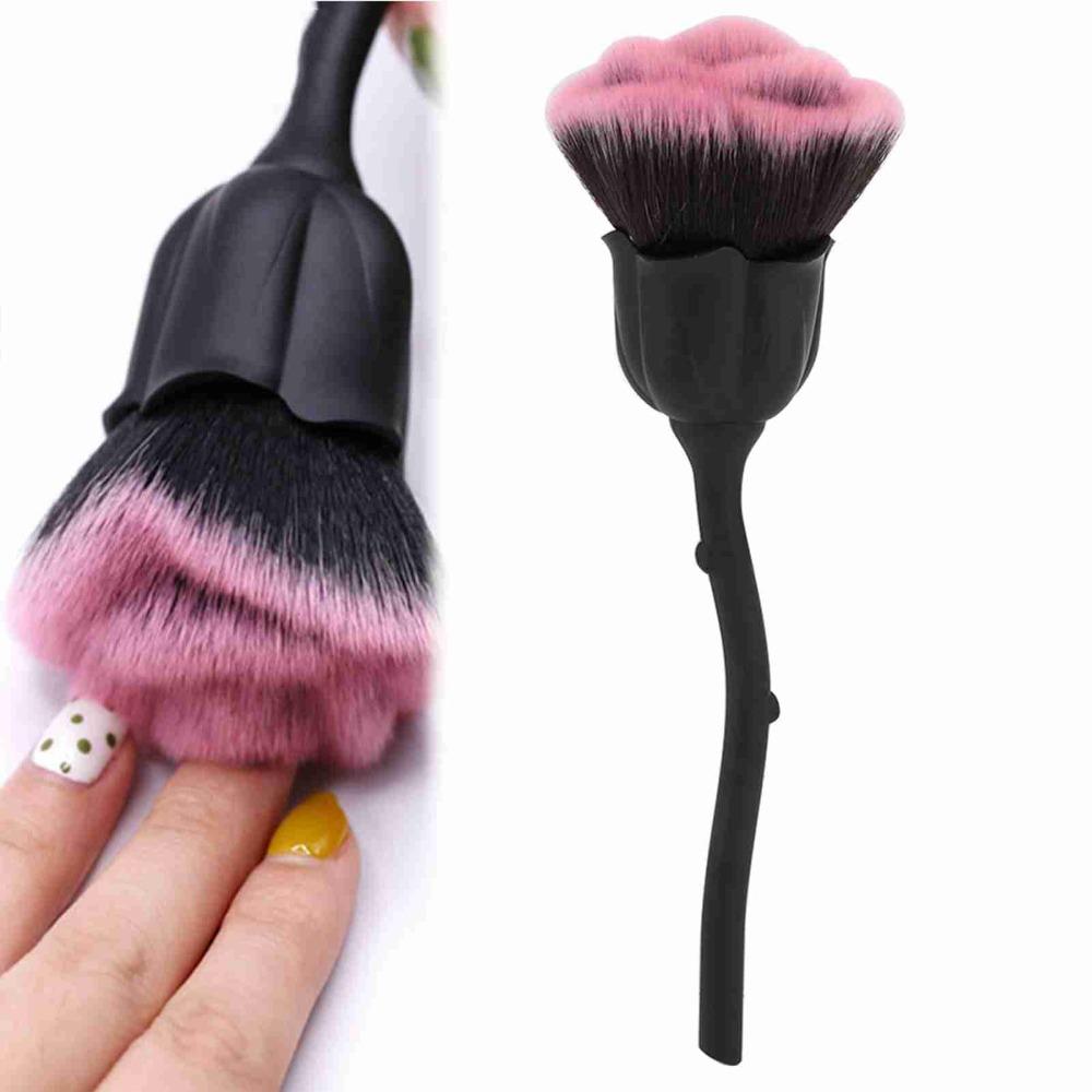 Rose Shape Design Nail Dust Brush Multifunctional Manicure Brush For Beauty Manicure