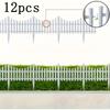 12 buc Gard de Grădină din Plastic Alb - Bordură Exterioară pentru Gazon și Strat de Flori, Decor Margine Peisaj, Accent Vertical de Curte de Crăciun, Decorațiuni de Gard Exterior