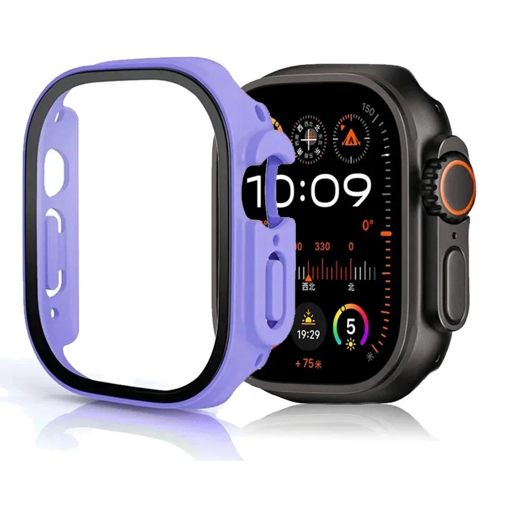 Tempered Glass+Cover For Apple Watch Ultra 3 2 1 49mm PC Bumper Screen Protector Case for iWatch Series Ultra 3 49mm Accessories
